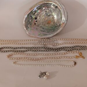 Bundle of High Quality Faux Pearls and Earrings